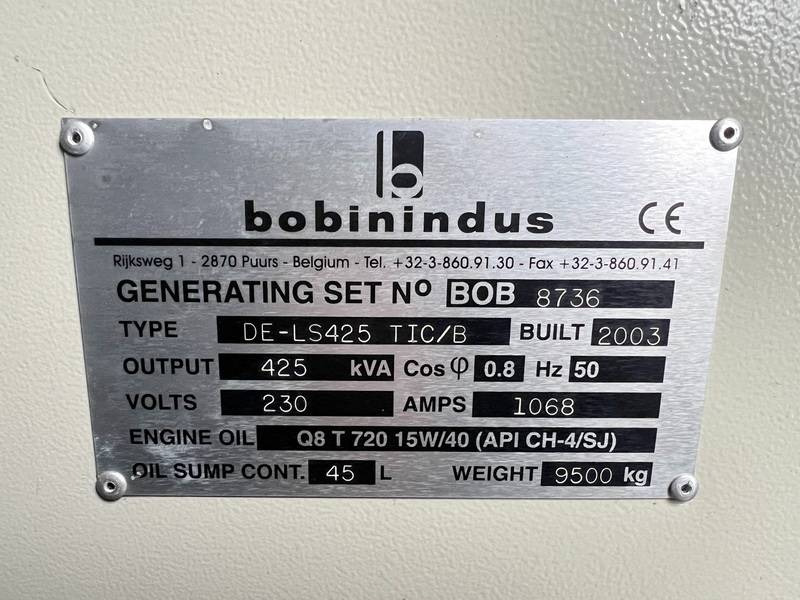 Set generatora Bobinindus DE-LS425 TC/B Excellent Condition / Low Hours / CE: slika 7