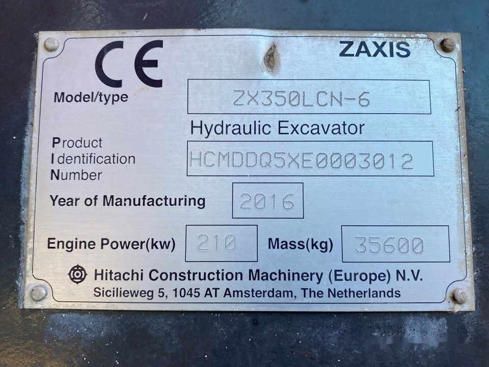 Bager guseničar Hitachi ZX 350LCN-6: slika 24