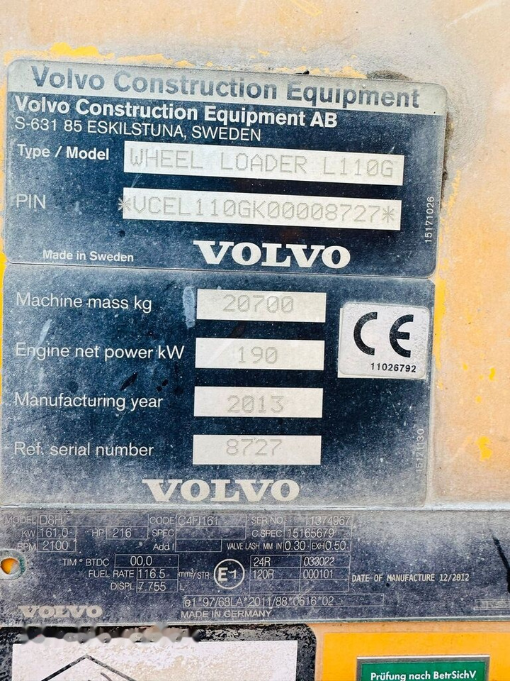 Utovarivač točkaš Volvo L110G: slika 11