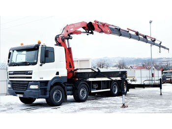 Kamion sa tovarnim sandukom, Kamion sa dizalicom DAF CF 85.480 Pritsche 6,50 m+ KRAN/FUNK* 6x4!: slika 1