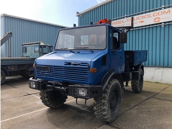 Mercedes-Benz UNIMOG 4x4 WITH OPEN BOX AND PALFINGER CRANE (FULL STEEL / MANUAL GEARBOX) - Kamion sa dizalicom