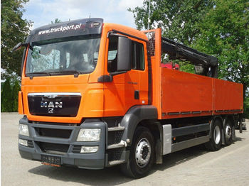 Kamion sa tovarnim sandukom MAN TGS 26.400 6x2 Pritsche Kran HIAB 166K PRO