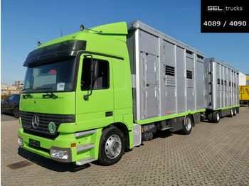 Kamion za prevoz stoke Mercedes-Benz Actros 18.430 / Hubdach / 3 Stock / mit Trailer: slika 1