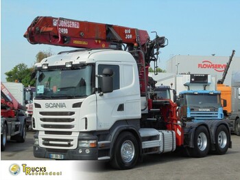 Kamion sa dizalicom Scania R500 V8 + Manual + JONSERED 2490 CRANE + Retarder + 6X2: slika 1