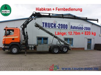 Kamion sa kablovskim sistemom, Kamion sa dizalicom Scania R 340 Seil-Abrollkipper mit Hiab Ladekran + FB: slika 1