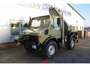 Kamion sa dizalicom, Korisno/ Posebno vozilo Unimog U427/10 mit Atlas Kran 100.1 + HPC-Seilwinde AHK: slika 1