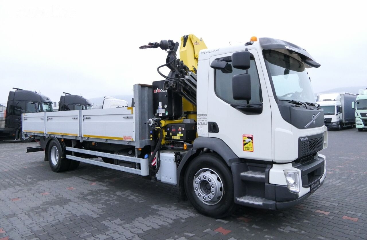Kamion sa tovarnim sandukom, Kamion sa dizalicom Volvo FE 280 Flatbed + crane HYVA HB 150: slika 3