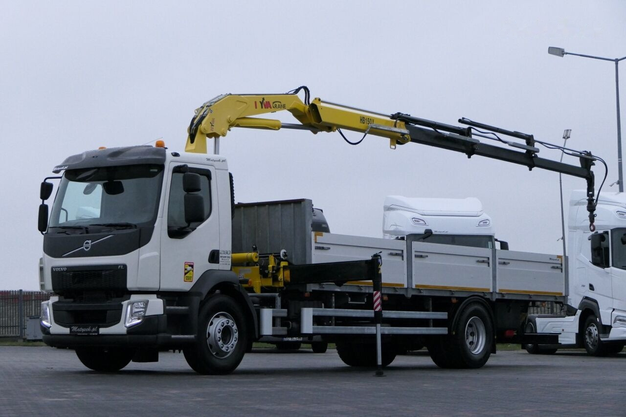 Kamion sa tovarnim sandukom, Kamion sa dizalicom Volvo FE 280 Flatbed + crane HYVA HB 150: slika 4