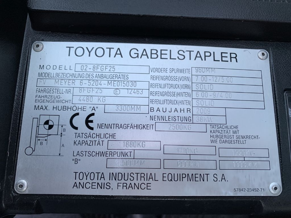 Gasni viljuškar Toyota 8FGF25: slika 4
