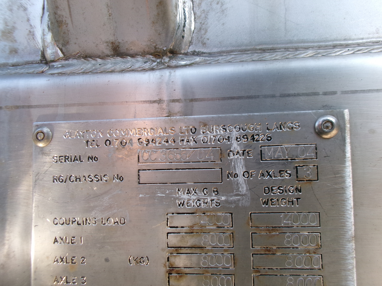 Poluprikolica cisterna za prevoz bitumena Clayton Bitumen tank inox 33 m3 / 1 comp + ADR: slika 16