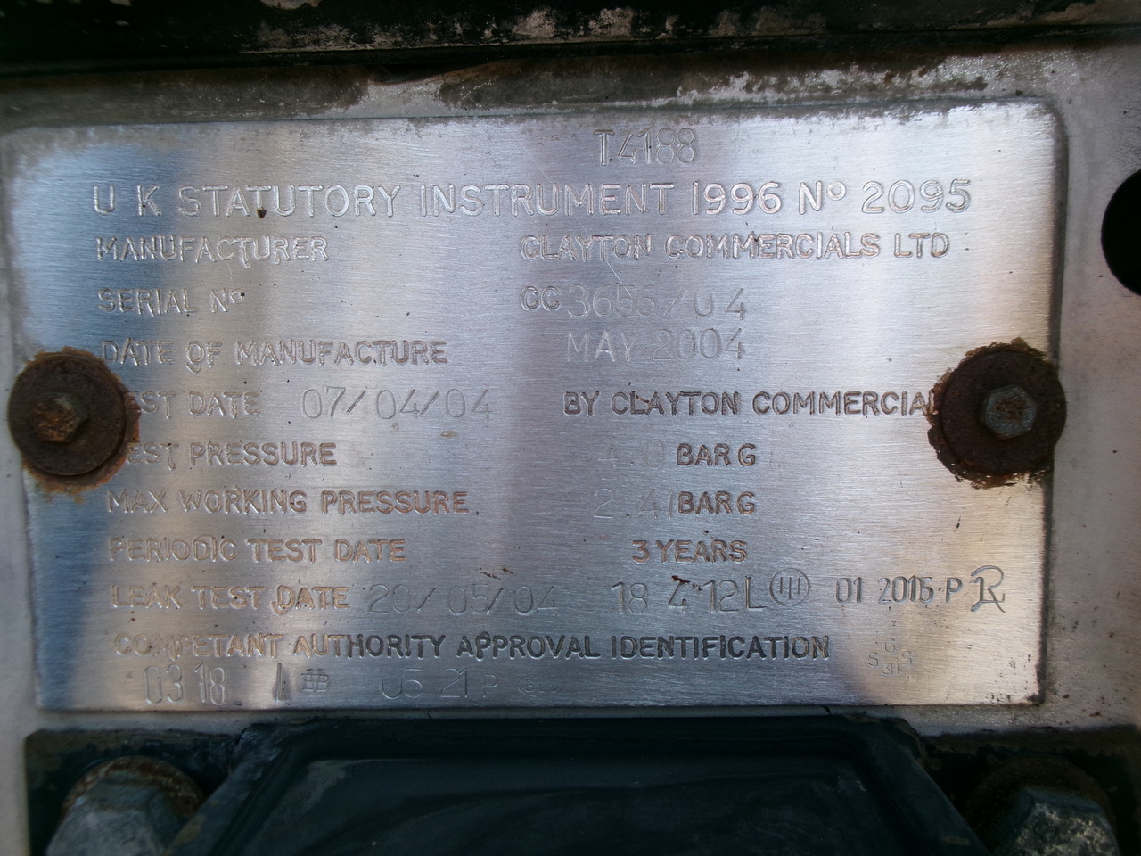 Poluprikolica cisterna za prevoz bitumena Clayton Bitumen tank inox 33 m3 / 1 comp + ADR: slika 12