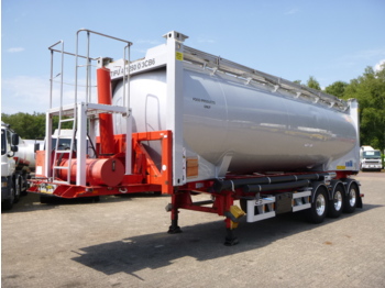 Poluprikolica cisterna za prevoz hrane Feldbinder Food/powder tank container alu 40 m3 + tipping chassis: slika 1