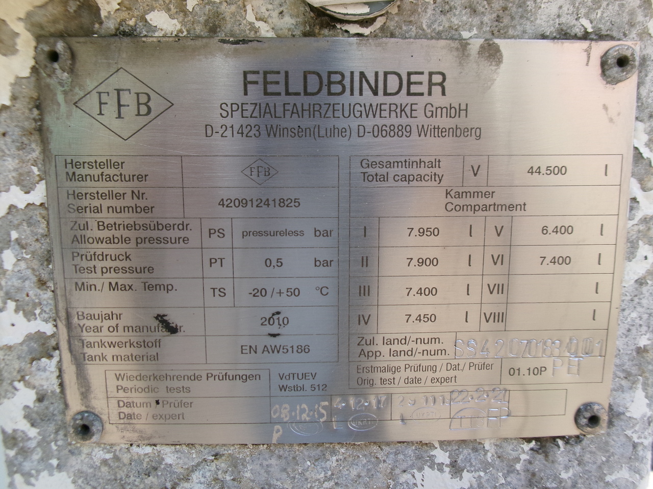 Poluprikolica cisterna za prevoz goriva Feldbinder Fuel tank alu 42 m3 / / 6 comp + pump: slika 29