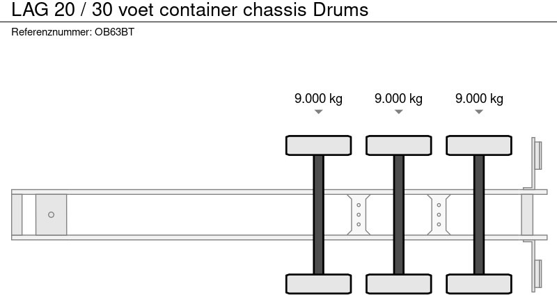 Poluprikolica za prevoz kontejnera/ Poluprikolica sa promenjivim sandukom LAG 20 / 30 voet container chassis Drums: slika 19