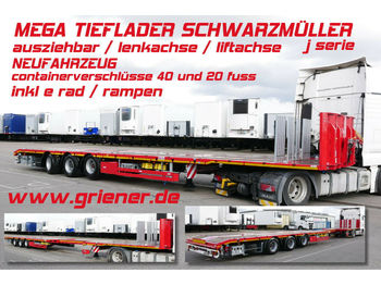 Plato poluprikolica Schwarzmüller J SERIE / MEGA TIEFLADER AZB LENKACHSE LIFTACHSE