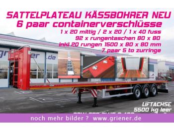 Kässbohrer SPS / PLATEAU / CONTAINER 20/40  RUNGENTASCHEN  - Poluprikolica za prevoz kontejnera/ Poluprikolica sa promenjivim sandukom
