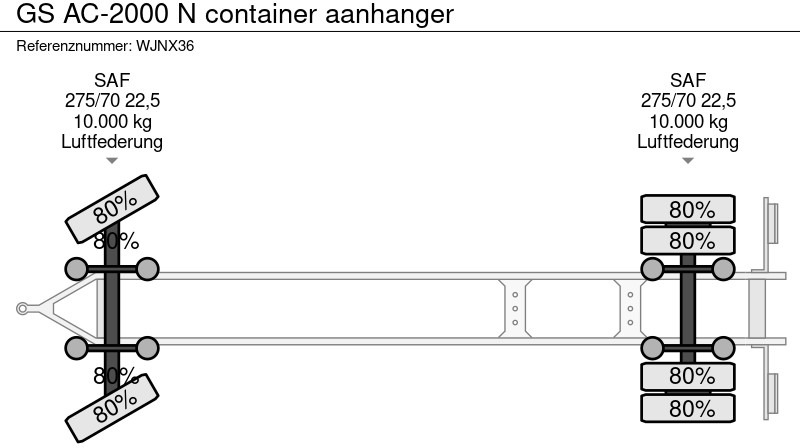 Prikolica za prevoz kontejnera/ Prikolica sa promenjivim sandukom GS AC-2000 N container aanhanger: slika 11