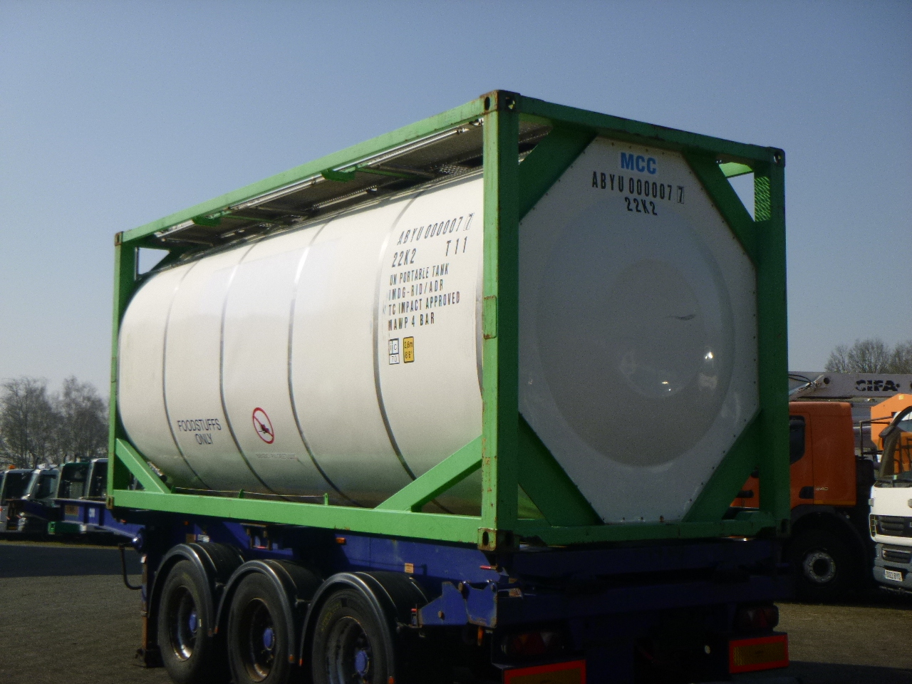 Tank kontejner, Poluprikolica Danteco Food tank container inox 20 ft / 25 m3 / 1 comp: slika 3