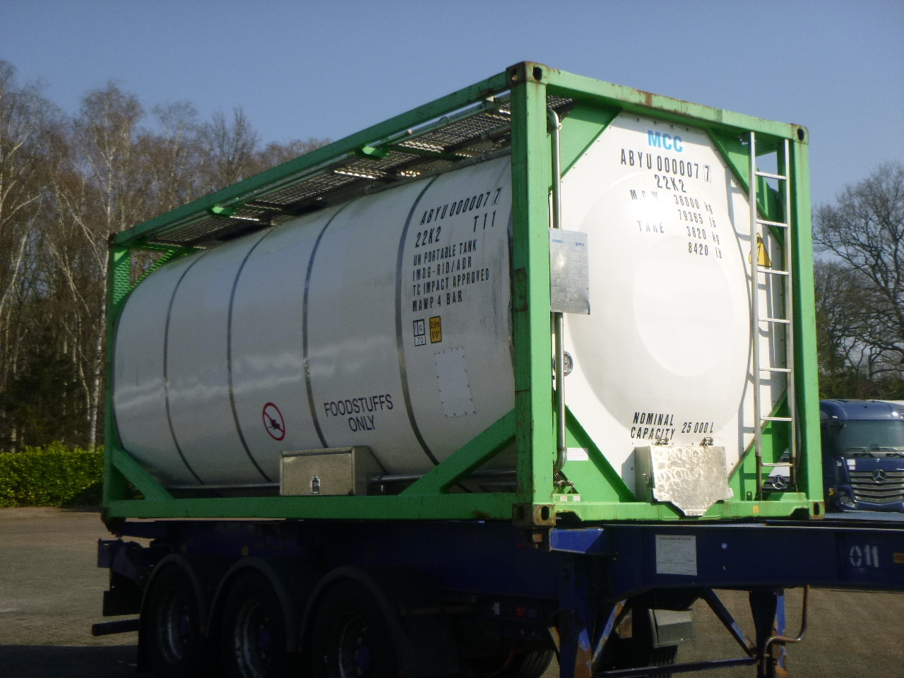 Tank kontejner, Poluprikolica Danteco Food tank container inox 20 ft / 25 m3 / 1 comp: slika 2