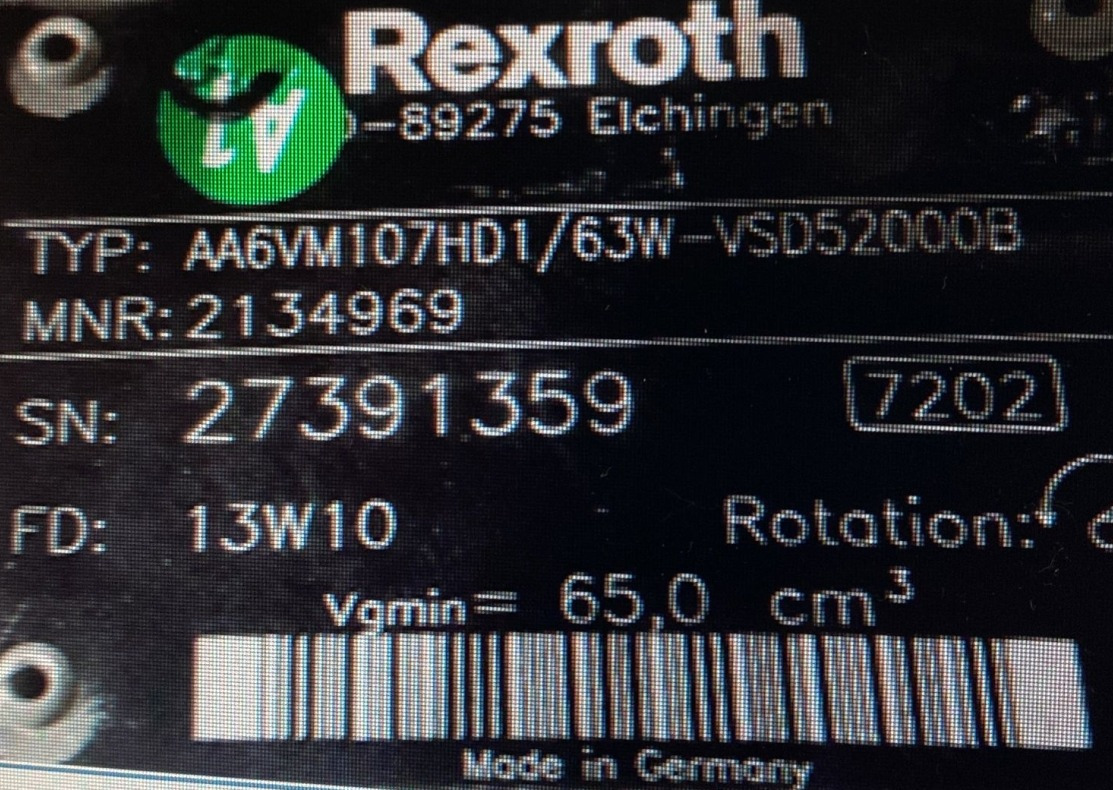 Hidraulični motor za Veliki kamon za bušenje novi REXROTH A6VM107HD2/63W-VZB010F00B R902207840: slika 5