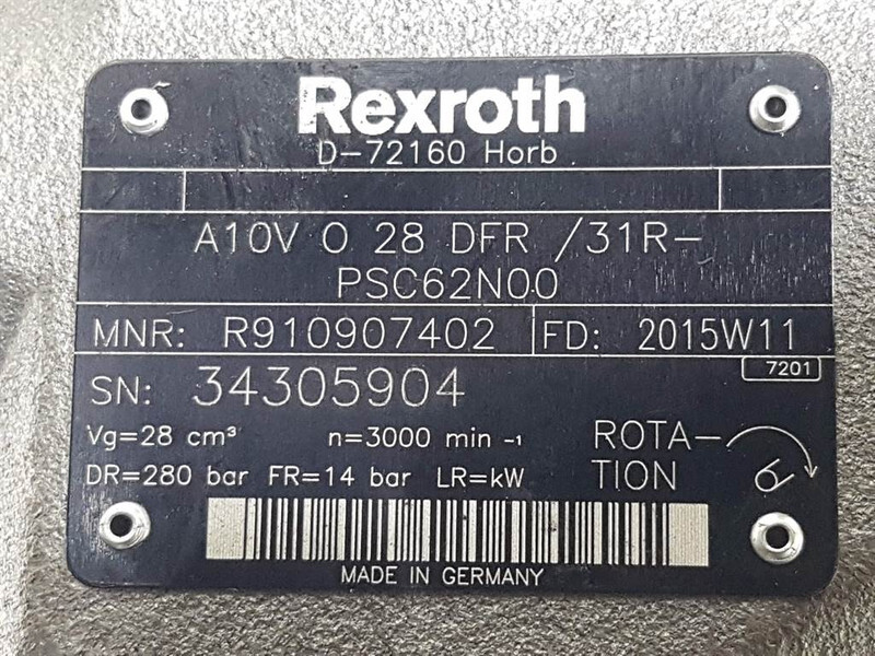 Hidraulika za Građevinska mašina novi Rexroth A10VO28DFR/31R-R910907402-Load sensing pump: slika 5