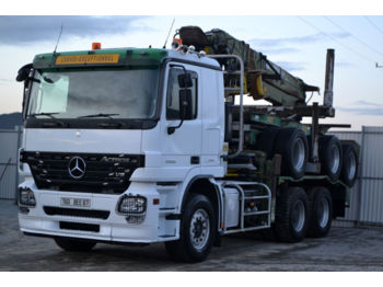 Mercedes-Benz Actros 2655 Holztransporter + KRAN + Anhänger  - Šumska prikolica