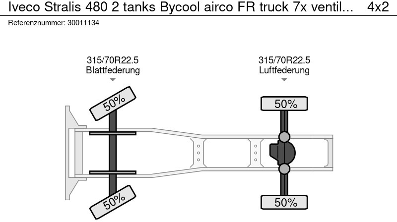 Tegljač Iveco Stralis 480 2 tanks Bycool airco FR truck 7x ventilated seats: slika 14