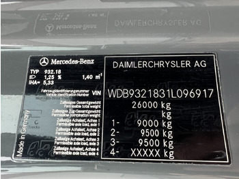 Kamion sa golom šasijom i zatvorenom kabinom Mercedes-Benz Actros 3346 AK 6x6 Actros 3346 AK 6x6: slika 3