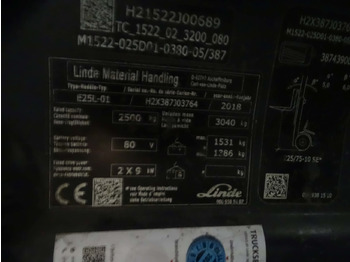 Električni viljuškar Linde E25L-01: slika 5 Električni viljuškar Linde E25L-01: slika 5