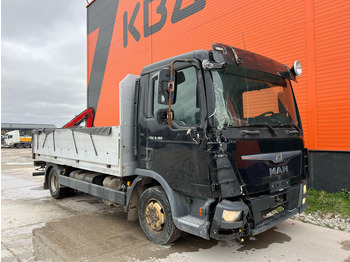 Kamion sa tovarnim sandukom, Kamion sa dizalicom MAN TGL 8.180 4x2 CAB DAMAGE ! / Fassi F28 / PLATFORM L=4366 mm: slika 4