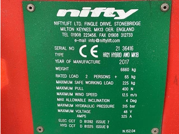 Zglobna platforma Niftylift HR21: slika 5