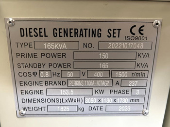 Set generatora novi Perkins 1106A-70TA - 165 kVA Generator - DPX-19808: slika 5