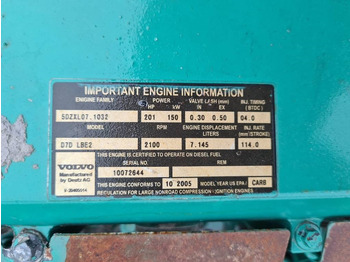 Motor za Građevinska mašina Volvo D7D LBE2 Engine for Volvo L120E, L110E Wheel loade: slika 3