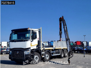 Kamion sa tovarnim sandukom, Kamion sa dizalicom Renault C 430 8X4 Palfinger 22002 EH kran Crane Big-Axle steel suspension Euro 6: slika 5