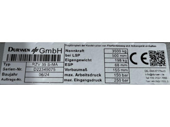 Viljuška za Oprema za rukovanje materijalima DURWEN RZV 35 S B=1150 mm: slika 4