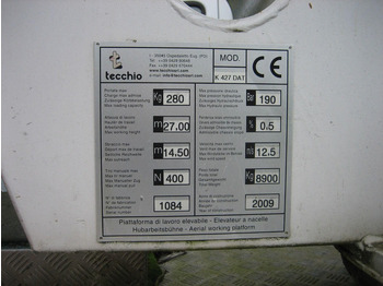 Vazdušna platforma montirana na kamion Mercedes-Benz Atego 1324 Bucket truck - Tecchio 27 m: slika 3