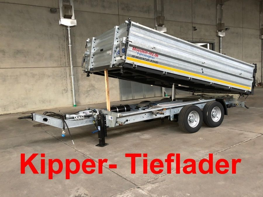 Möslein 13 t Tandem Kipper Tiefladermit Bordwand- Aufsa - Prikolica istovarivača: slika 1 Möslein 13 t Tandem Kipper Tiefladermit Bordwand- Aufsa - Prikolica istovarivača: slika 1