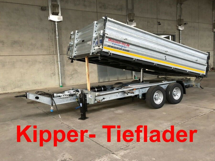 Möslein neuer Tandem 3- Seitenkipper Tiefladermit Bordw - Prikolica istovarivača: slika 1 Möslein neuer Tandem 3- Seitenkipper Tiefladermit Bordw - Prikolica istovarivača: slika 1