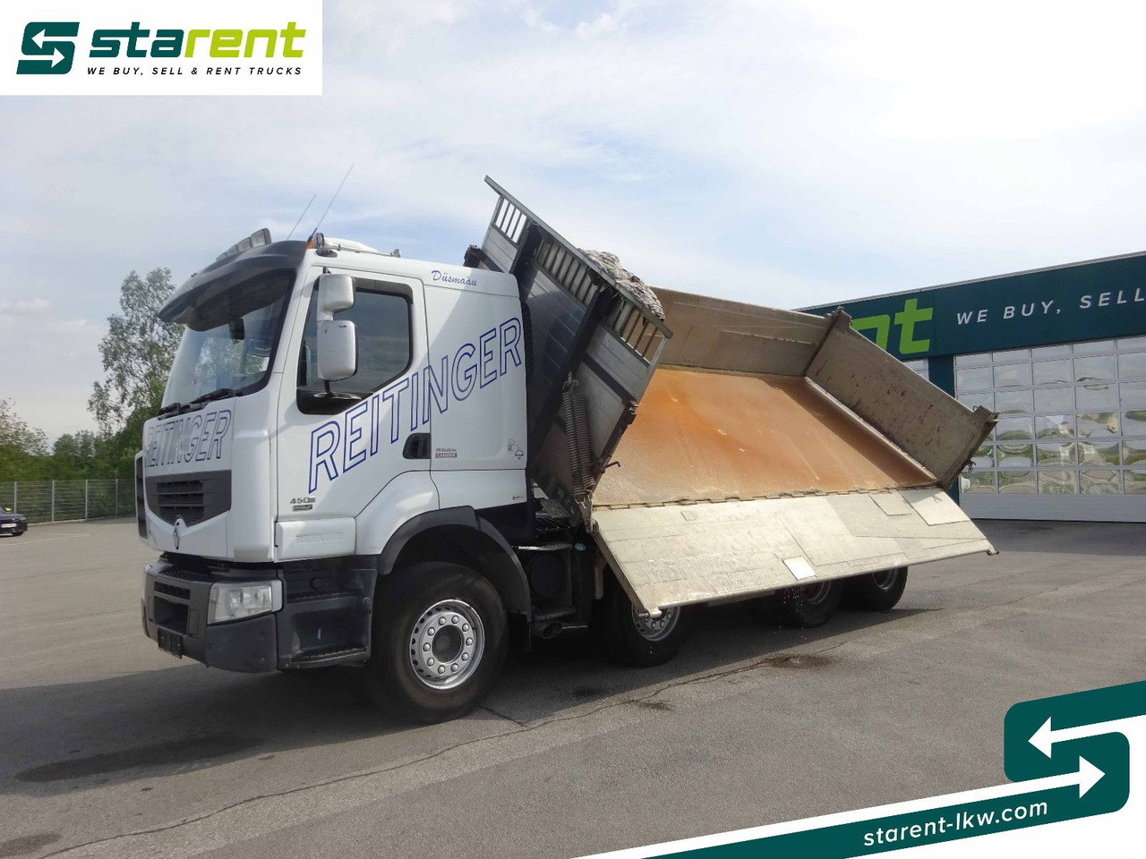 Renault Premium 450 DXi, 8x4, 3 Seitenkipper, Standklima - Istovarivač: slika 1 Renault Premium 450 DXi, 8x4, 3 Seitenkipper, Standklima - Istovarivač: slika 1
