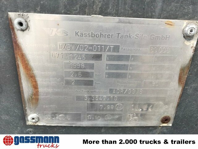 Kässbohrer Kässbohrer SSK 60/10-24 ADR, 60 cbm, - Silo cisterna: slika 5 Kässbohrer Kässbohrer SSK 60/10-24 ADR, 60 cbm, - Silo cisterna: slika 5
