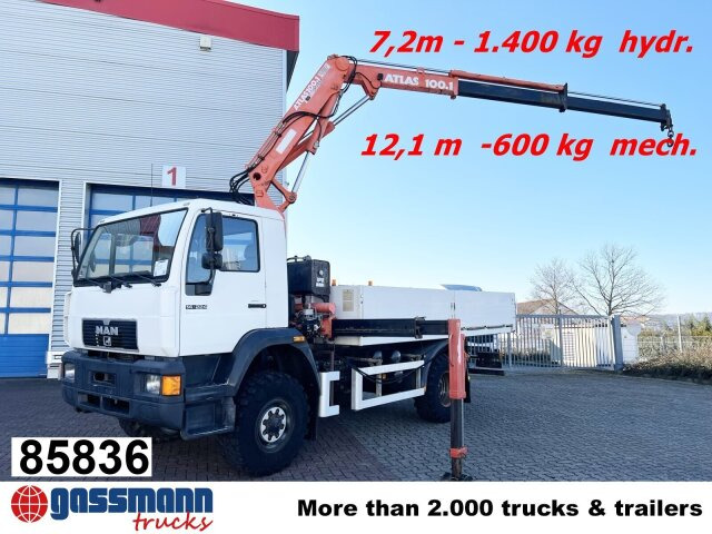 MAN 14.224 LAC 4x4 BB mit Kran Atlas 100.1 - Kamion sa tovarnim sandukom, Kamion sa dizalicom: slika 1 MAN 14.224 LAC 4x4 BB mit Kran Atlas 100.1 - Kamion sa tovarnim sandukom, Kamion sa dizalicom: slika 1