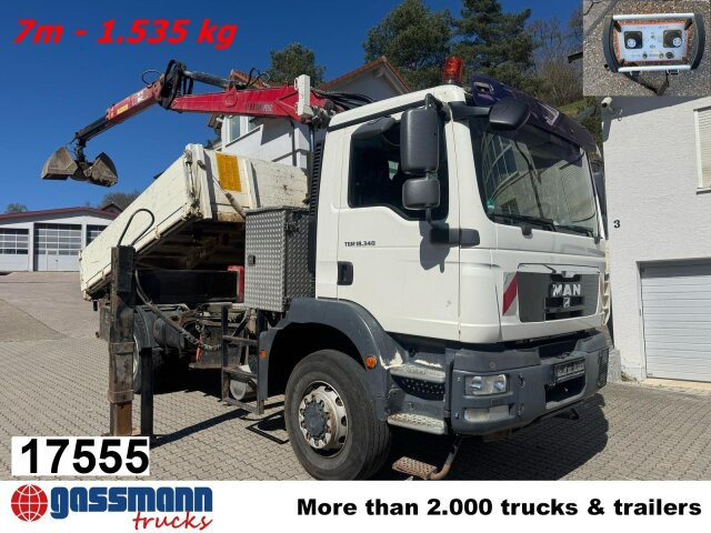 MAN TGM 18.340 4x4 BB mit Penz Kran 11.83 SH, Funk - Istovarivač, Kamion sa dizalicom: slika 1 MAN TGM 18.340 4x4 BB mit Penz Kran 11.83 SH, Funk - Istovarivač, Kamion sa dizalicom: slika 1