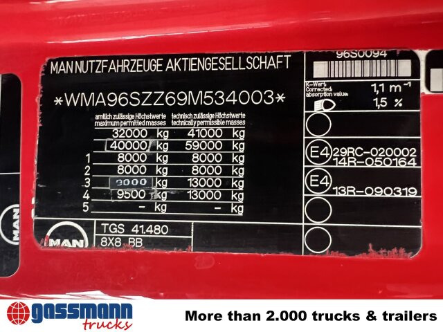 MAN TGS 41.480 8X8 BB, Motorabtrieb - Kamion sa hidrauličnom kukom: slika 5 MAN TGS 41.480 8X8 BB, Motorabtrieb - Kamion sa hidrauličnom kukom: slika 5