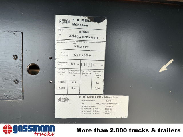 Meiller MZDA 18/21, Stahlbordwände, ca. 10m³ - Prikolica istovarivača: slika 3 Meiller MZDA 18/21, Stahlbordwände, ca. 10m³ - Prikolica istovarivača: slika 3