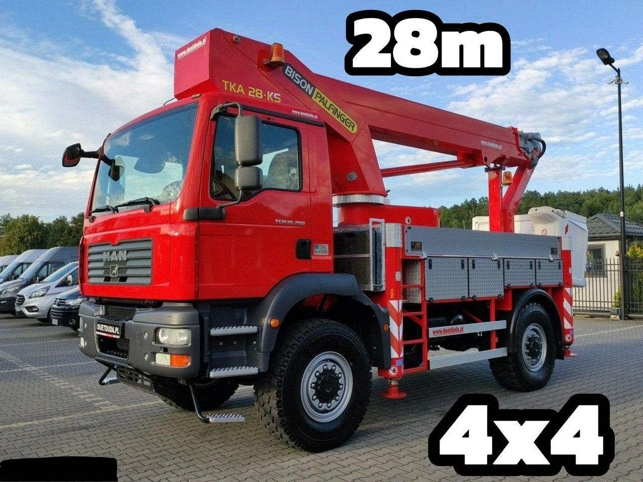 MAN TGM 18.280 4x4 Zwyżka Bison Palfinger TKA 28 Podnośnik Koszowy - Vazdušna platforma montirana na kamion: slika 1 MAN TGM 18.280 4x4 Zwyżka Bison Palfinger TKA 28 Podnośnik Koszowy - Vazdušna platforma montirana na kamion: slika 1