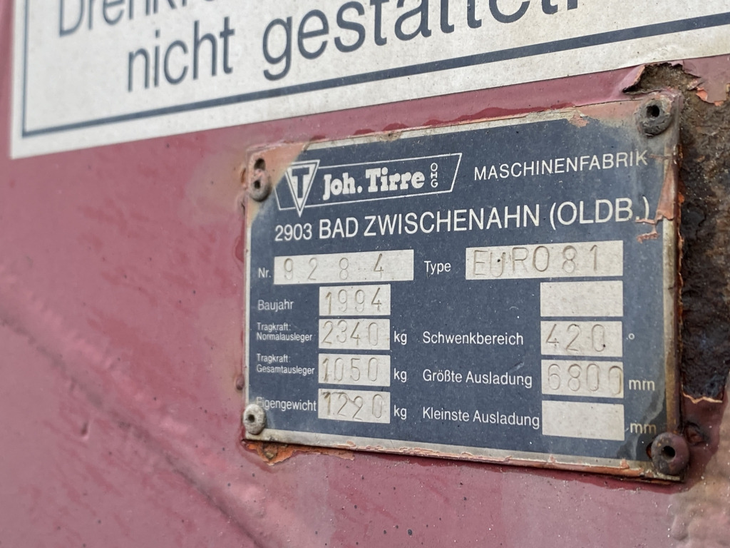 Kamion sa tovarnim sandukom, Kamion sa dizalicom MAN 10.224 4x2 / Tirre Faltkran: slika 6