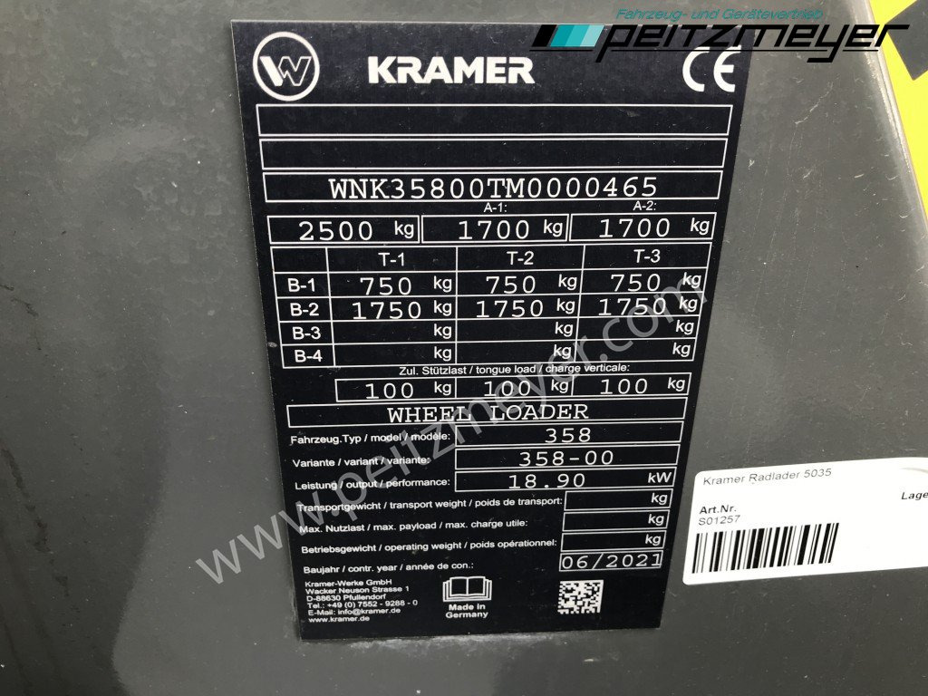 Utovarivač točkaš KRAMER RADLADER 5035 / 358 Schaufel+Palettengabel: slika 22
