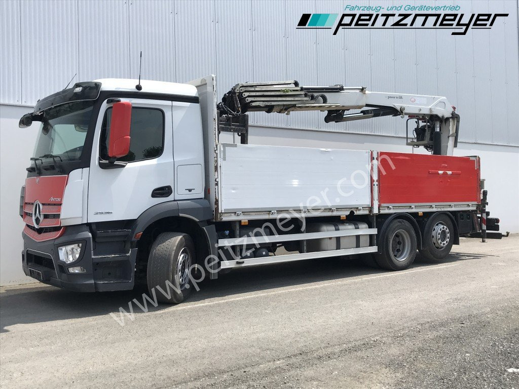 MERCEDES-BENZ Antos 2536 LL Pritsche HMF 2110-L5 5 fach Ausschub mit Steinzange - Kamion sa tovarnim sandukom, Kamion sa dizalicom: slika 1 MERCEDES-BENZ Antos 2536 LL Pritsche HMF 2110-L5 5 fach Ausschub mit Steinzange - Kamion sa tovarnim sandukom, Kamion sa dizalicom: slika 1