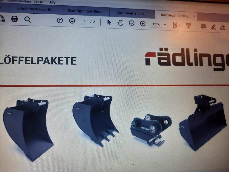 Rädlinger Löffelpaket 4,8 - 6 to mit MS 03 Schnellwechsler Kubota - Kašika za bager: slika 1 Rädlinger Löffelpaket 4,8 - 6 to mit MS 03 Schnellwechsler Kubota - Kašika za bager: slika 1