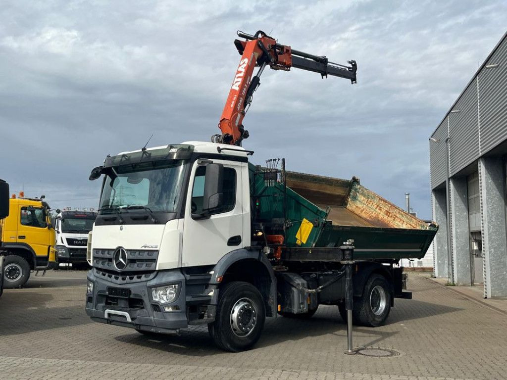 Mercedes-Benz Arocs 1835 K 2-Achs Kipper Kran Atlas 126.3 - Istovarivač, Kamion sa dizalicom: slika 1 Mercedes-Benz Arocs 1835 K 2-Achs Kipper Kran Atlas 126.3 - Istovarivač, Kamion sa dizalicom: slika 1